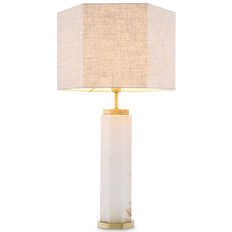 Настольная лампа Eichholtz Table Lamp Newman Alabaster Латунь Серый Белый в Воронеже | Loft Concept 