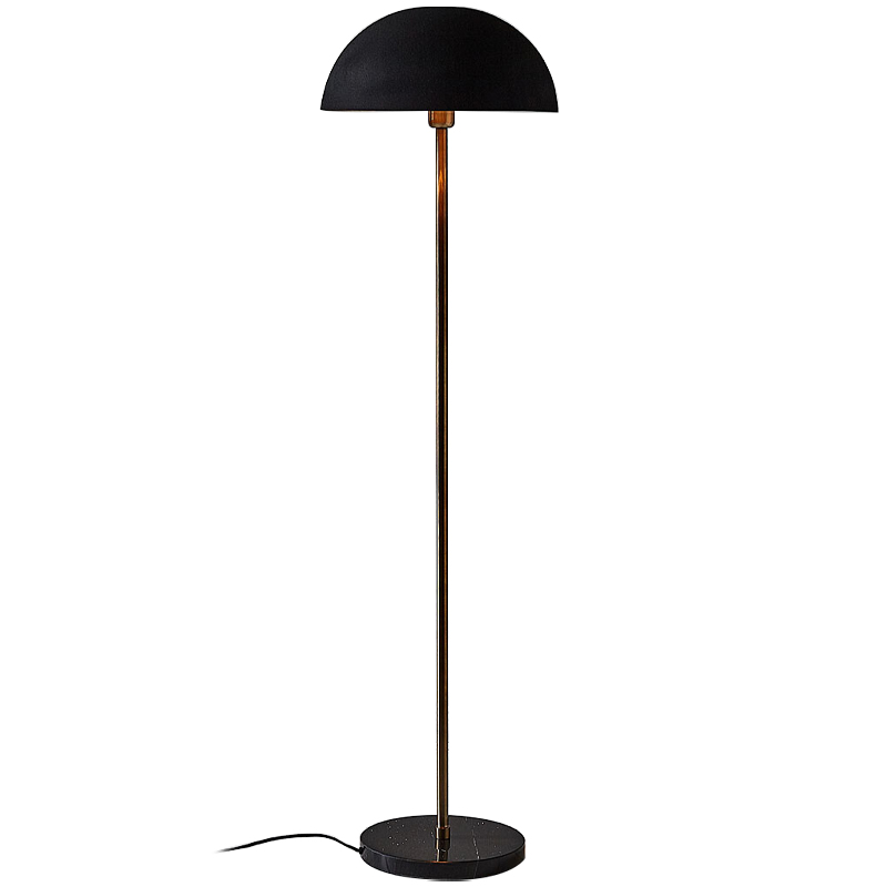 Торшер Riverside Floor Lamp Black Черный Черный Мрамор Nero Латунь в Воронеже | Loft Concept 