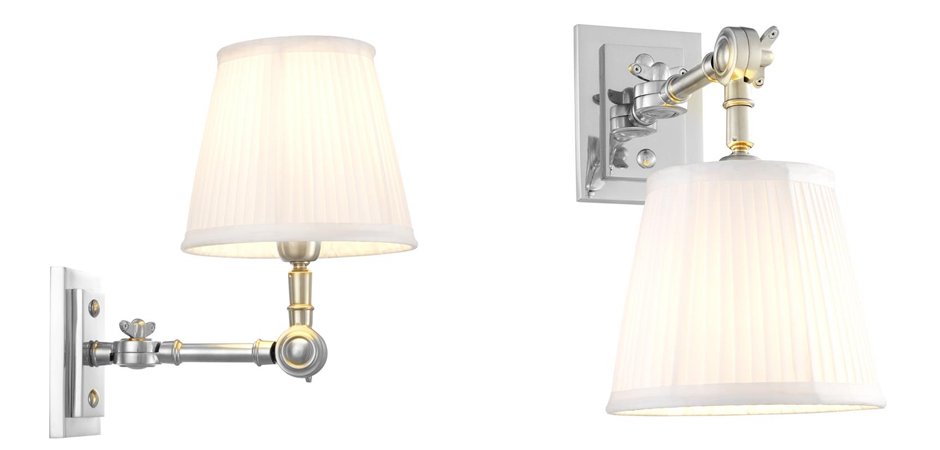Бра Wall Lamp Wentworth Single Nickel+White Бра Wall Lamp Wentworth Single Nickel+White - Loft-Concept в Воронеже