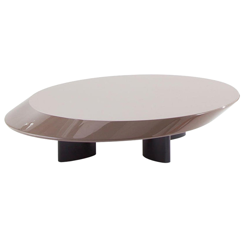 Кофейный стол Ellipse Grey Glossy Coffee Table Серый Черный в Воронеже | Loft Concept 