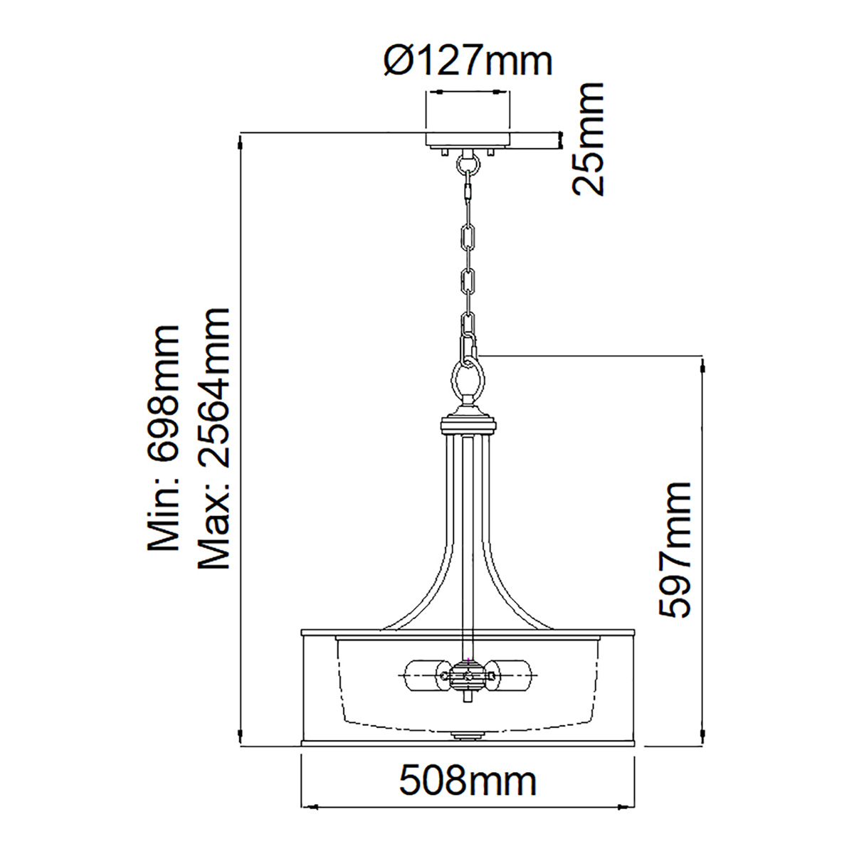 Люстра подвесная с двойным круглым плафоном из органзы и матового стекла Kichler в Воронеже