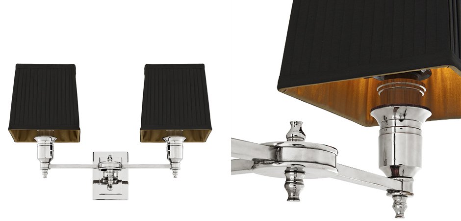 Бра Wall Lamp Lexington Double Nickel+Black Бра Wall Lamp Lexington Double Nickel+Black - Loft-Concept в Воронеже