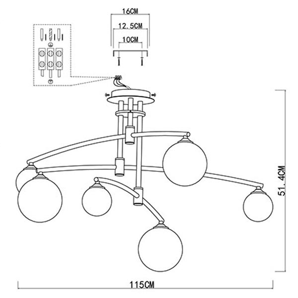 Люстра Glendon Chandelier 6 Balls в Воронеже