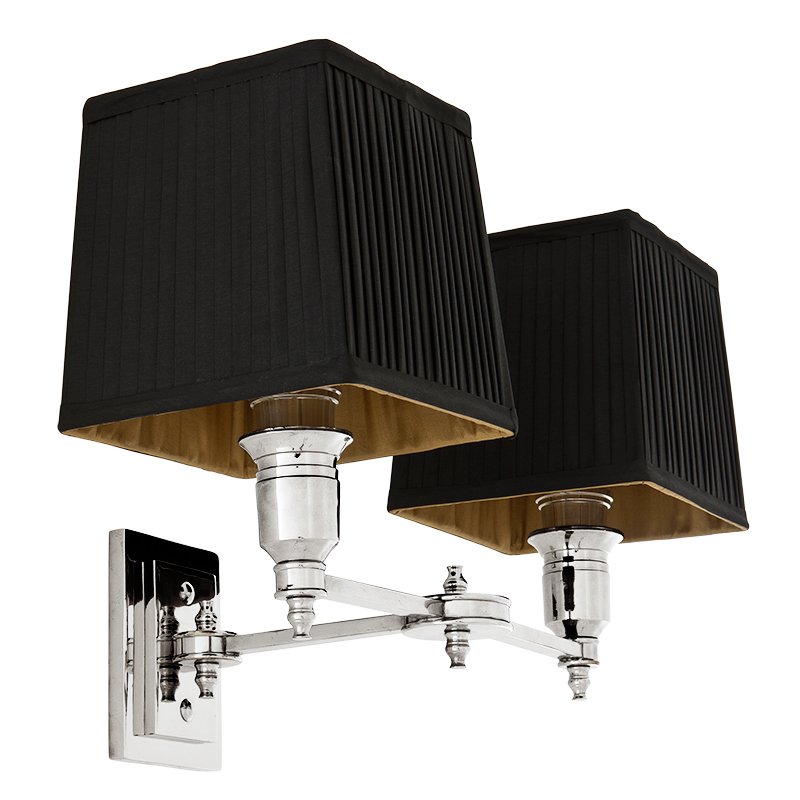 Бра Wall Lamp Lexington Double Nickel+Black Никель Черный в Воронеже | Loft Concept 