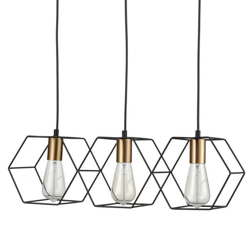 Люстра Loft Wire Cage Pendant 3 Черный в Воронеже | Loft Concept 