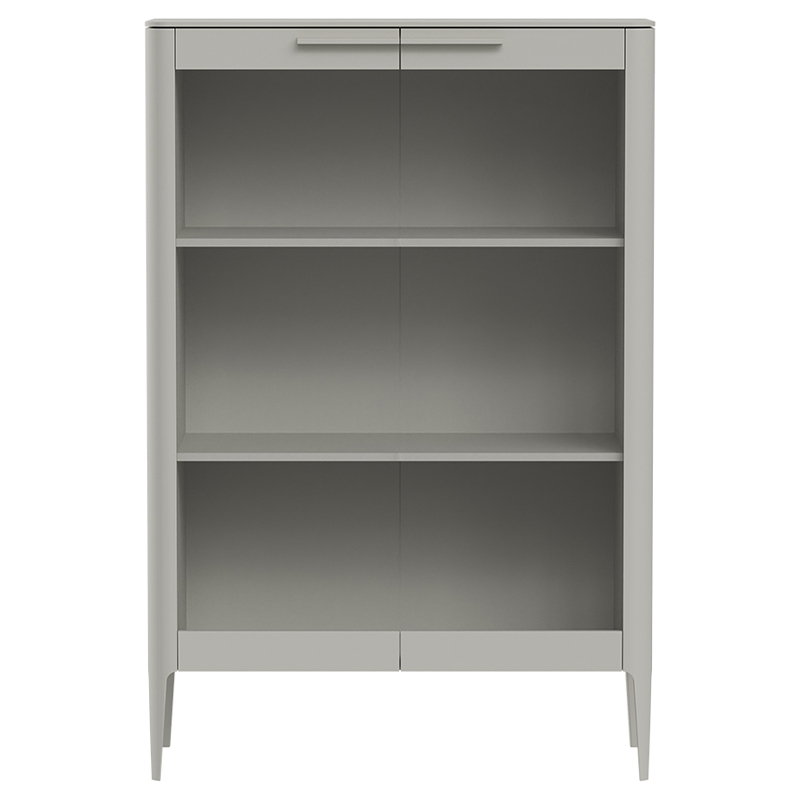 Витрина серо-бежевая с 2-мя стеклянными дверцами и 3-мя полками Type  Бежево-серый в Воронеже | Loft Concept 