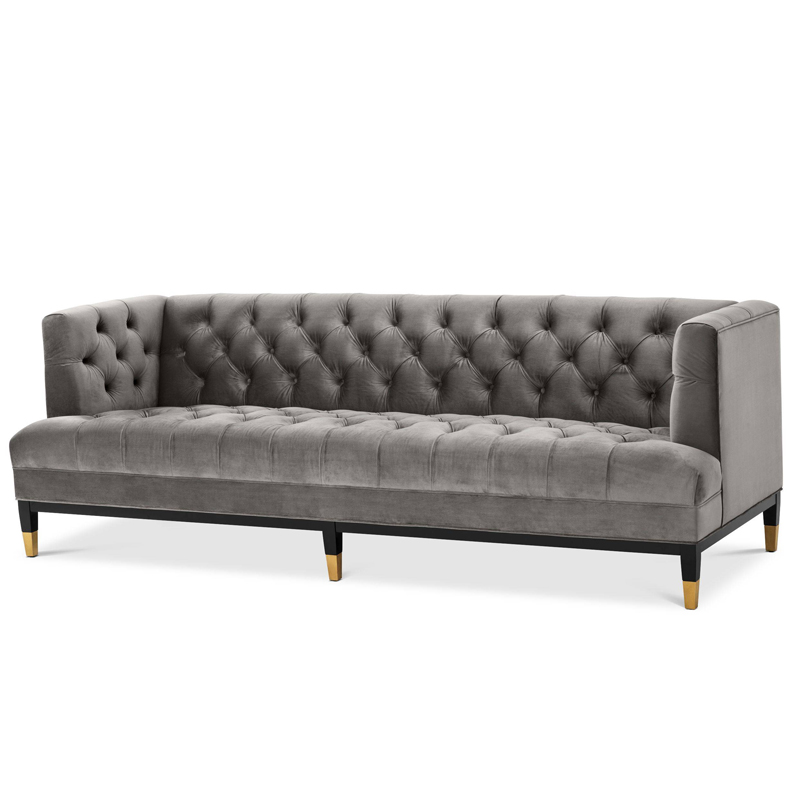 Диван Eichholtz Sofa Castelle grey Серый Черный Латунь в Воронеже | Loft Concept 