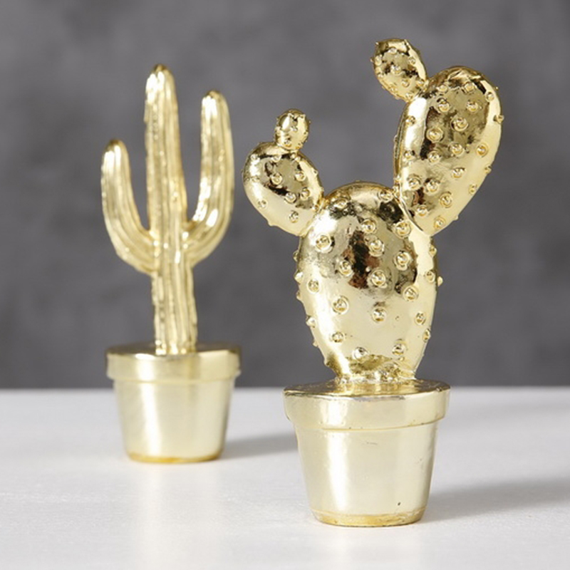 Набор статуэток Golden Cactus Figurine Золотой в Воронеже | Loft Concept 