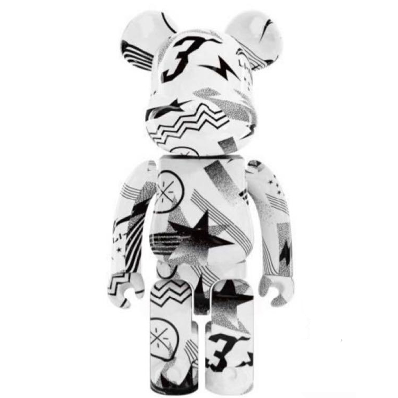 Статуэтка Bearbrick Li-Ning Fashion White Белый Черный в Воронеже | Loft Concept 