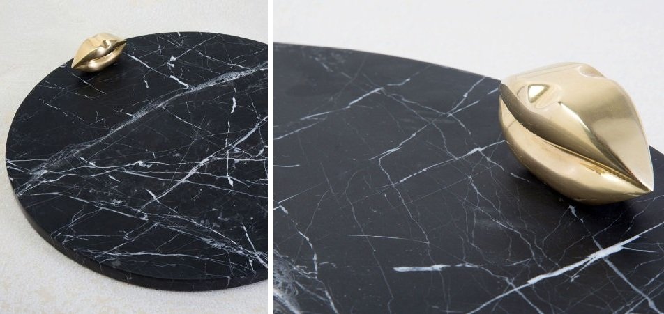 Поднос ACOLYTE ENTERTAINING PLATTER MARBLE & BRONZE - фото №1