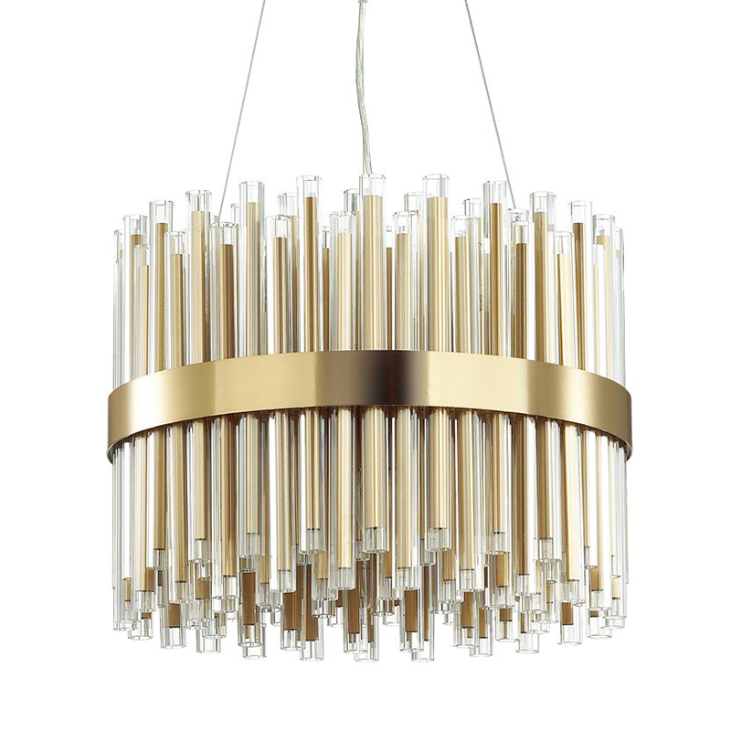 Люстра Gladwin Round Glass Tubes Chandelier Золотой Прозрачный в Воронеже | Loft Concept 