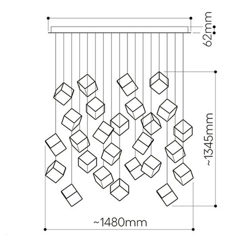 Люстра Pyrite Chrome 26 Rectangle в Воронеже