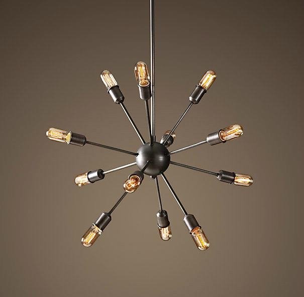 Люстра Loft Industrial Sputnik Chandelier 70 12 Черный в Воронеже | Loft Concept 