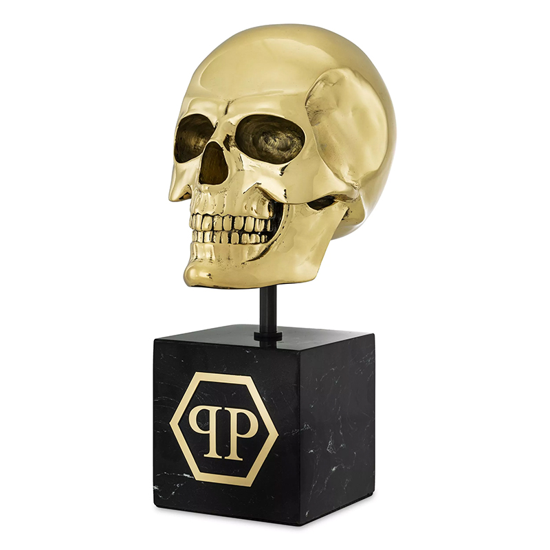 Статуэтка Philipp Plein Gold Skull L Черный Золотой в Воронеже | Loft Concept 