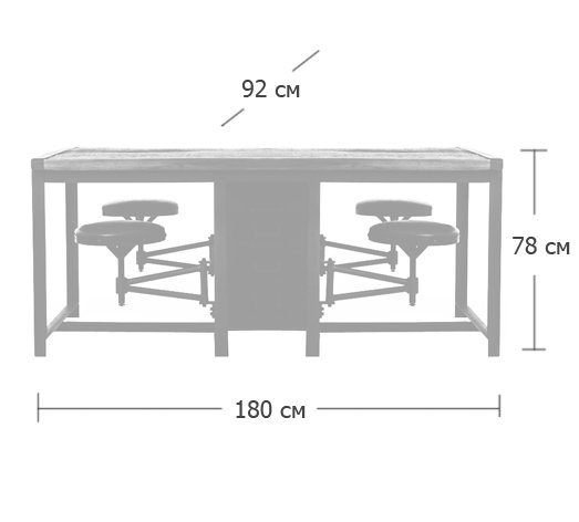 Большой рабочий стол Rupert Work Table Rustic в Воронеже