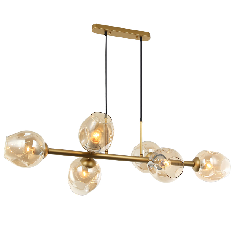 Люстра Branching Bubble Chandelier Line Gold Золотой Янтарь (Amber) в Воронеже | Loft Concept 