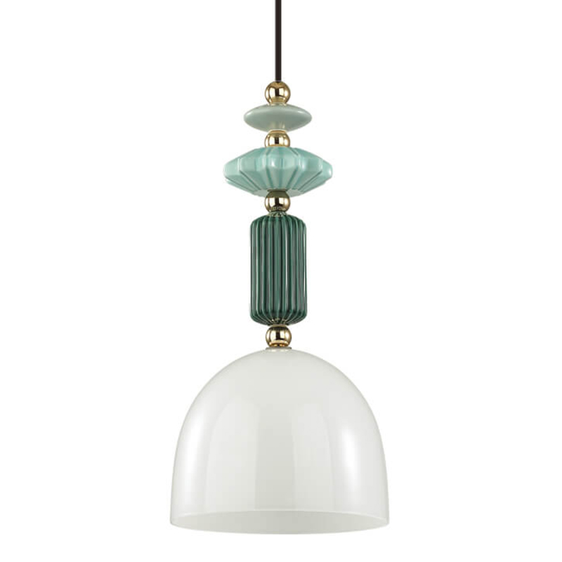 Подвесной светильник Iris hanging lamp green Белое матовое стекло Зеленый в Воронеже | Loft Concept 