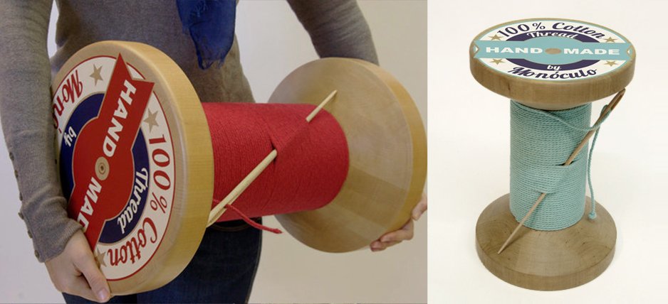 Дизайнерский табурет Thread Reel Wooden Stool - Loft-Concept в Воронеже