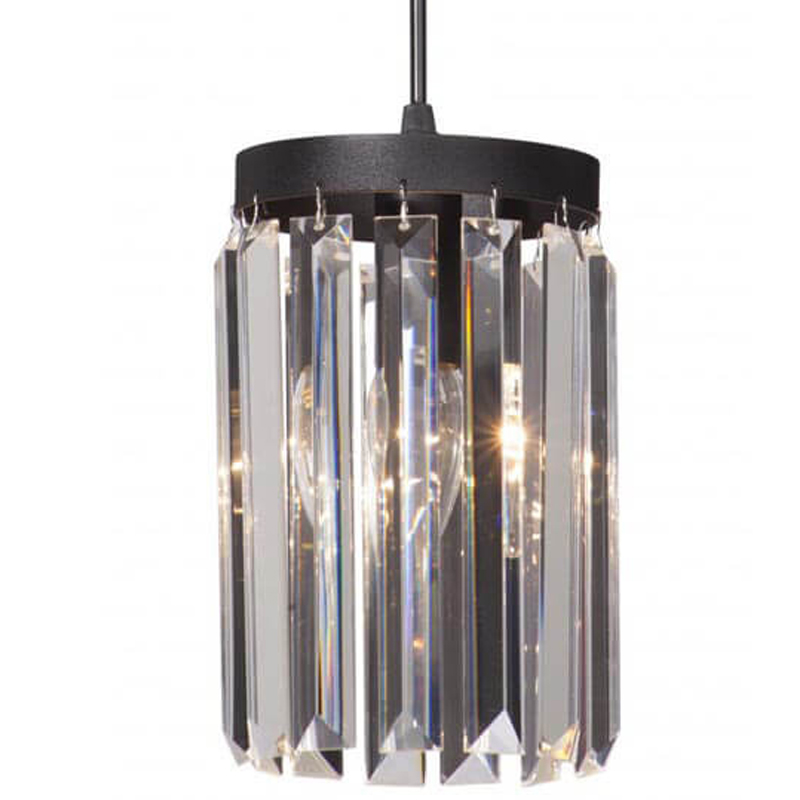 Светильник ODEON CLEAR GLASS Pendant lamp Прозрачное Стекло D 12 Черный матовый Прозрачное Стекло в Воронеже | Loft Concept 