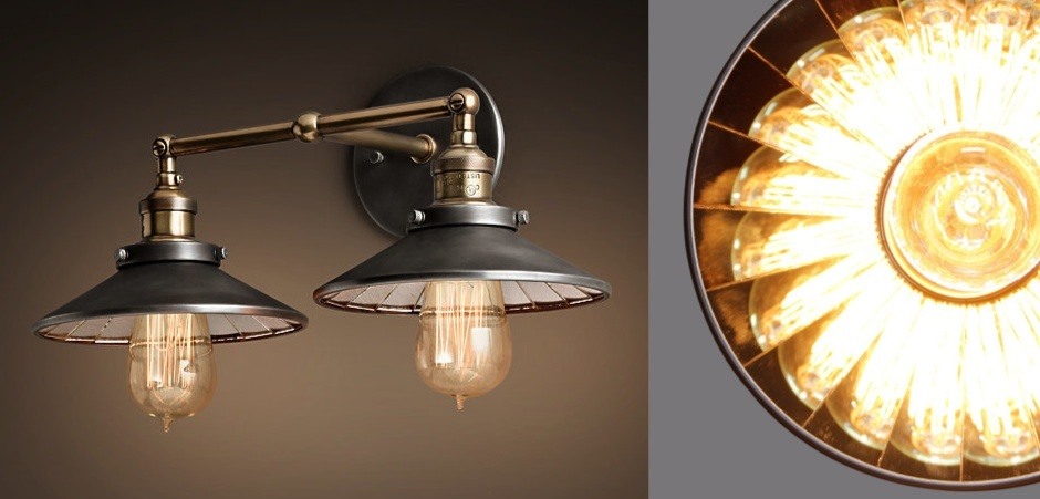 Бра Loft Cone 20th c.Factory filament Pendant Reflector Double Бра Loft Cone 20th c.Factory filament Pendant Reflector Double - Loft-Concept в Воронеже
