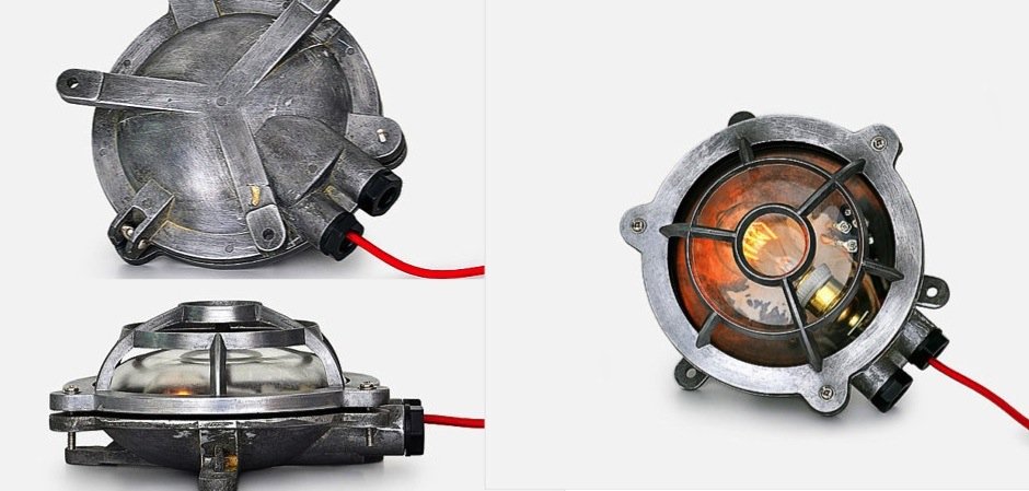 Настенная лампа Steampunk Cage Glass Edison Wall Lamp Round Настенная лампа Steampunk Cage Glass Edison Wall Lamp Round - Loft-Concept в Воронеже