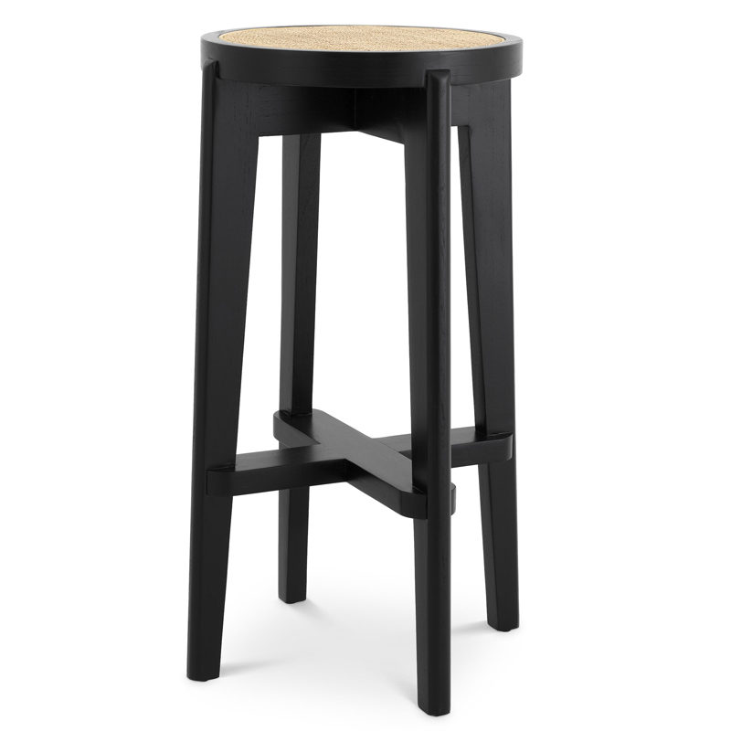 Барный стул Eichholtz Bar Stool Dareau black Бежевый Черный в Воронеже | Loft Concept 