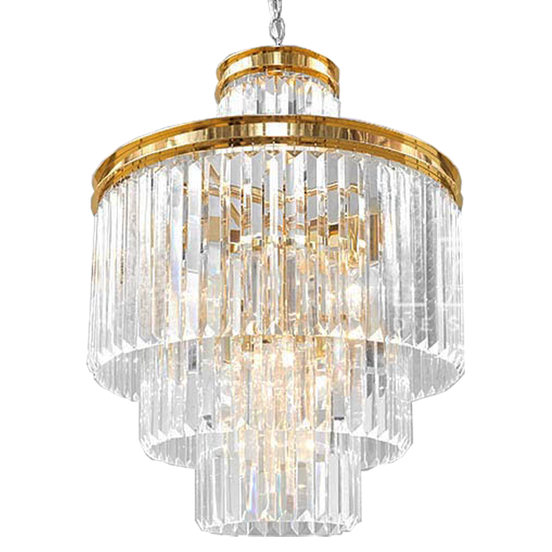 Люстра RH Odeon Chandelier Four Gold 50  Прозрачное Стекло Золотой в Воронеже | Loft Concept 