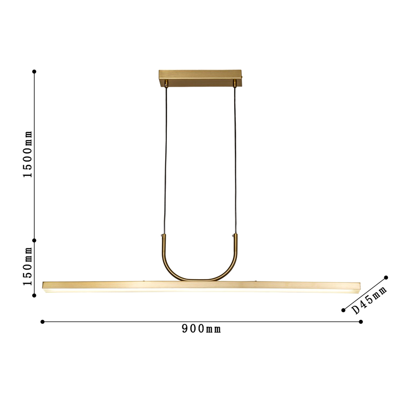 Минималистичная золотая люстра Trumpet tube в Воронеже