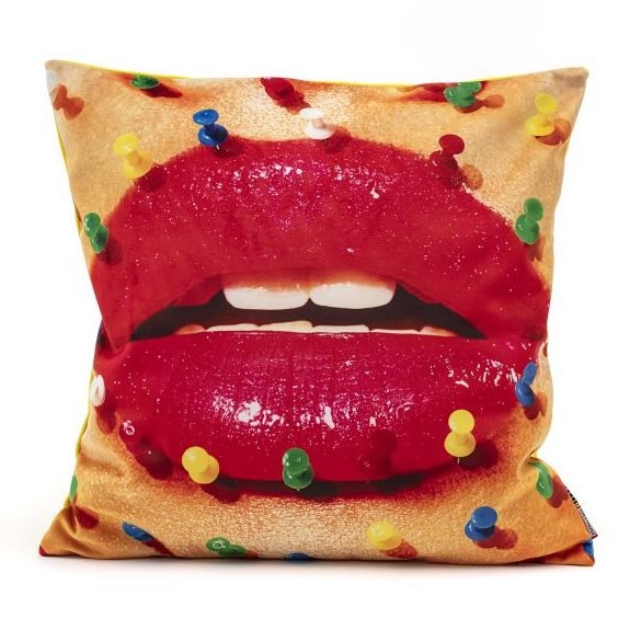 Подушка Seletti Cushion Mouth with pins Design: Toiletpaper Мульти в Воронеже | Loft Concept 