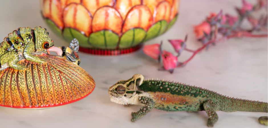 Шкатулка Хамелеон Chameleon on Floral Box Шкатулка Хамелеон Chameleon on Floral Box - Loft-Concept в Воронеже