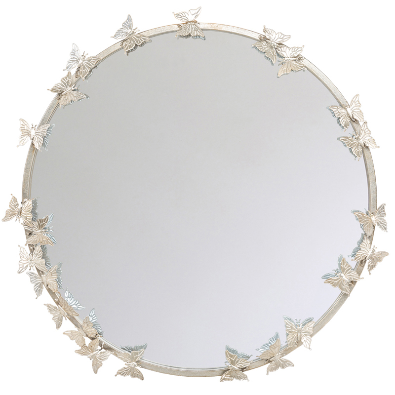 Зеркало Butterflies Circle Silver Mirror  в Воронеже | Loft Concept 