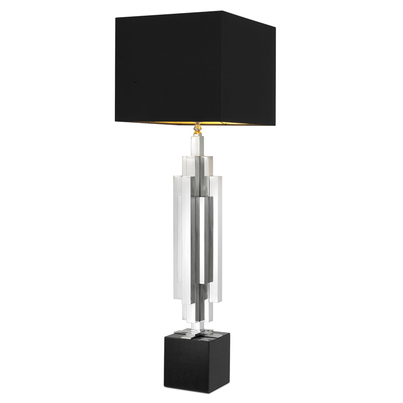 Настольная лампа Eichholtz Table Lamp Ellis Никель Черный в Воронеже | Loft Concept 