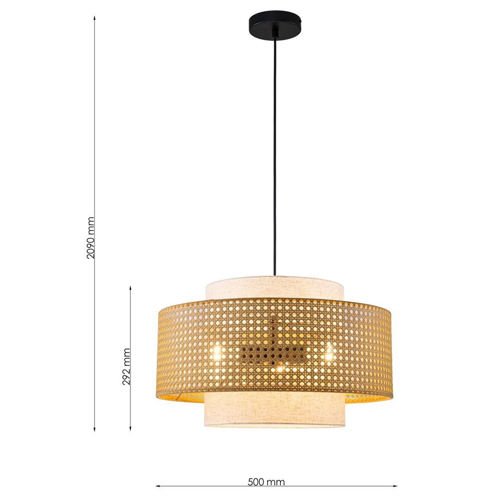 Подвесной светильник с декоративным поясом из плетеного бамбука Biuloggicu в Воронеже