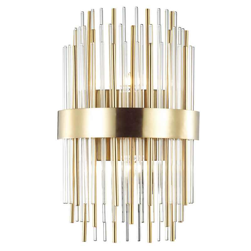 Бра Glass Stripes In The Belt Sconce Прозрачный Глянцевое золото в Воронеже | Loft Concept 