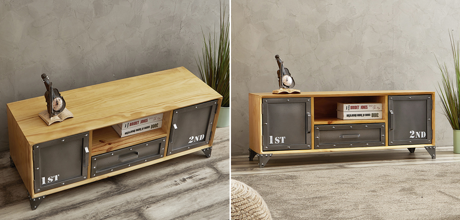 ТВ-тумба Loft Metal and Wood Double - Loft-Concept в Воронеже