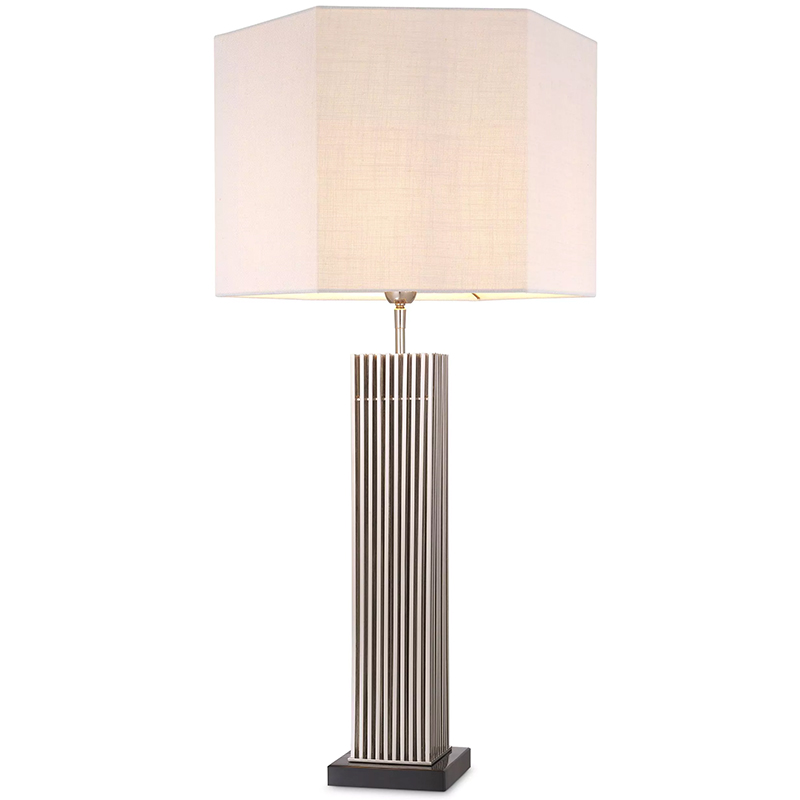 Настольная лампа Eichholtz Table Lamp Viggo Nickel Белый Никель Черный Мрамор Nero в Воронеже | Loft Concept 