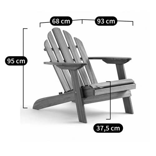 Уличное кресло из массива акации Adirondack Wooden Chair Red в Воронеже