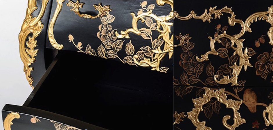 Комод в стиле французского рококо Baroque Сasket Черный Комод в стиле французского рококо Baroque Сasket Черный - Loft-Concept в Воронеже