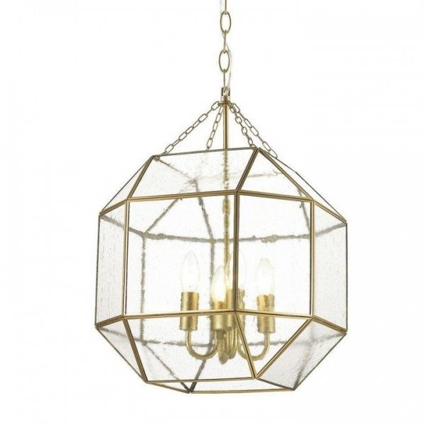 Подвесной светильник Glass & Metal Cage Pendant Gold 4 Глянцевое золото в Воронеже | Loft Concept 