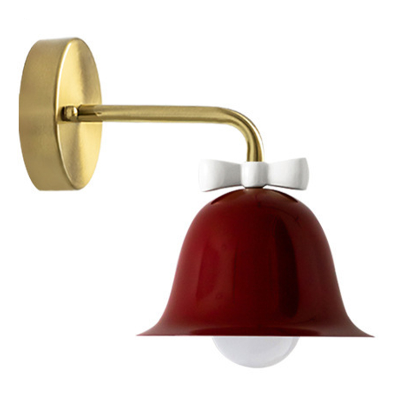 Бра Колокольчик Bell with Bow Red Wall Lamp Красный Красный Белый Золотой в Воронеже | Loft Concept 