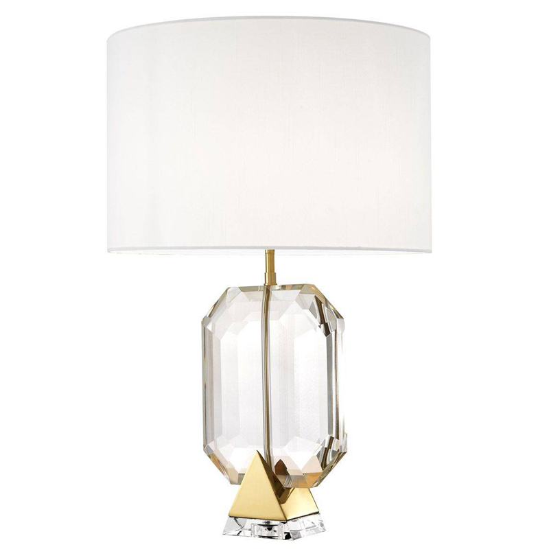 Настольная лампа Eichholtz Table Lamp Emerald Gold & white Белый Глянцевое золото Прозрачный в Воронеже | Loft Concept 