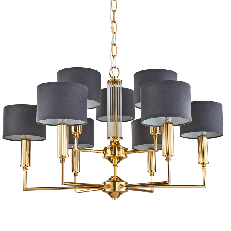 Люстра Laurent Chandelier grey 71 Глянцевое золото Серый Прозрачный в Воронеже | Loft Concept 