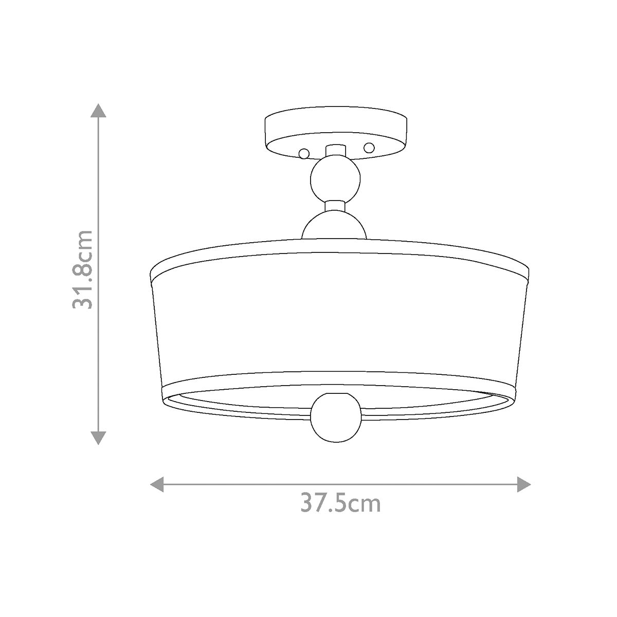 Потолочный светильник с белым цилиндрическим плафоном и шарообразными деталями Hinkley в Воронеже