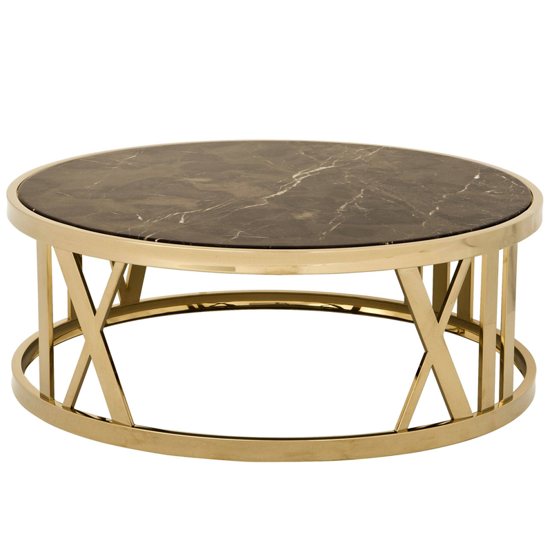 Кофейный стол Eichholtz Coffee Table Baccarat Глянцевое золото Коричневый в Воронеже | Loft Concept 