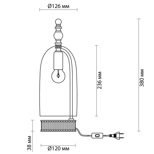 Настольная лампа Glass Dome Bronze в Воронеже