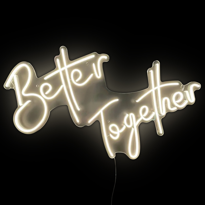 Неоновая настенная лампа Better Together Neon Wall Lamp Желтый Прозрачный в Воронеже | Loft Concept 