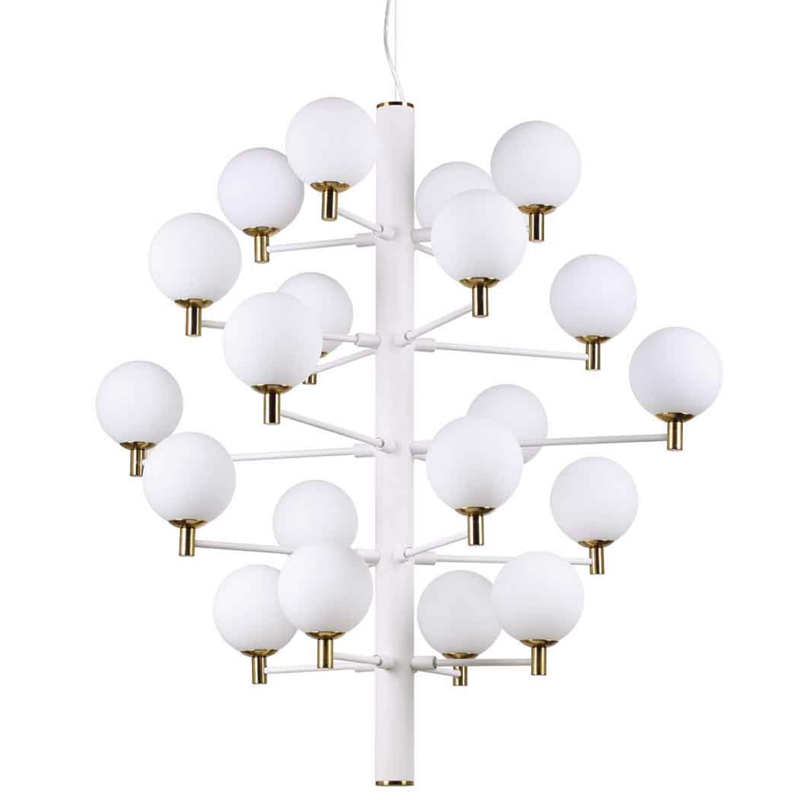 Люстра Italian Globe Abstraction Light White 20 Белый Золотой в Воронеже | Loft Concept 