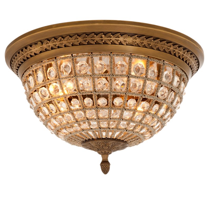 Потолочный светильник Ceiling Lamp Kasbah Antique Brass Латунь Античная полированная Прозрачное Стекло в Воронеже | Loft Concept 