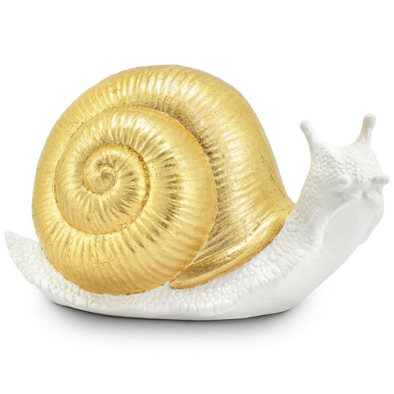 Статуэтка Abhika Snail Bisc. Goldleaf Белый Золотой в Воронеже | Loft Concept 