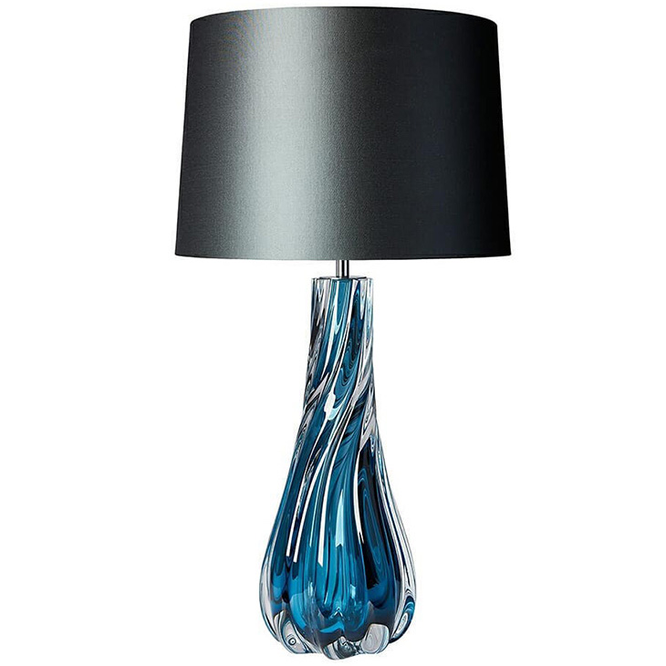 Настольная лампа Naiad Velvet Blue Table Lamp Черный Синий в Воронеже | Loft Concept 